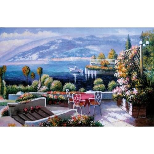 Free shipping mediterranean landscape seacape canvas prints oil painting on canvas home wall art decoration picture