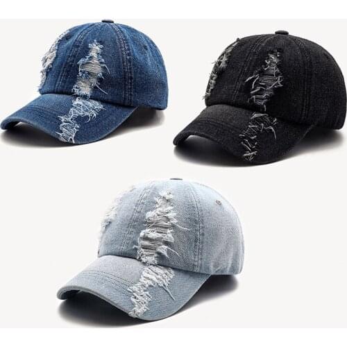 Summer Spring Baseball Caps Women Man Worn Denim Cap Outdoor Leisure Visor Hat Trend Hole Baseball Caps Hip Hop Sport Hat SA662