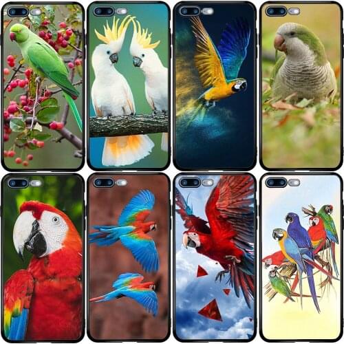 Cover Case for Xiaomi Redmi Note 10 9 9S 9A 8 8T 7 6 7A 6A 5A 5 A1 A2 A3 Pro Max Plus Rainbow Flower Bird Ringneck Parrot