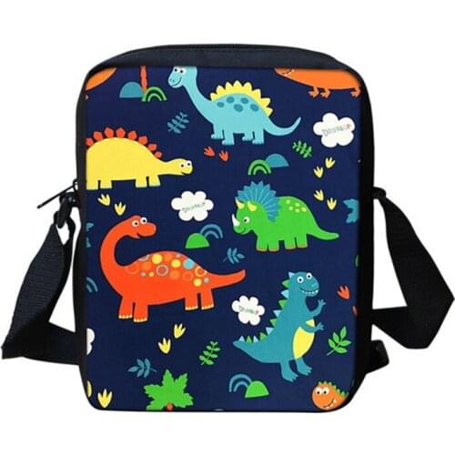 INJERSDESIGNS Shoulder Bags Crossbody Bags For Boys Girls Cute Dinosaur Print Handbag Fashion Bolsa Lady Messenger Bags