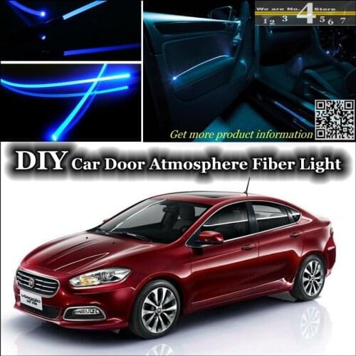 For Fiat Viggio interior Ambient Light Tuning Atmosphere Fiber Optic Band Lights Inside Door illumination Not EL light Refit