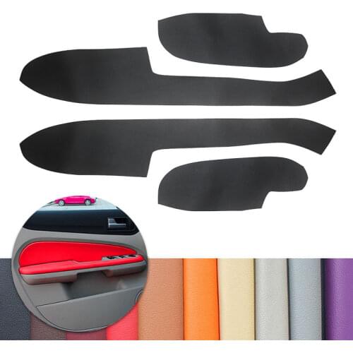 For Ford Focus 2005 2006 2007 2008 4pcs Car Interior Door Handle Armrest / Doors Panel Microfiber Leather Cover Decor