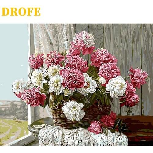 DROFE Frame Painting By Numbers modern mural acrylic pigment unique home decoration hand painted gift 40x50cm Oriental style