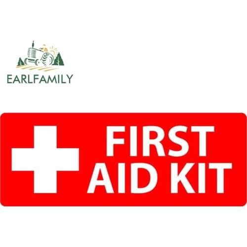 EARLFAMILY 13cm x 5.1cm for First Aid Kit Sign Car Stickers Campervan Decal Auto Car Accessoires Refrigerators Motorcycle Decor