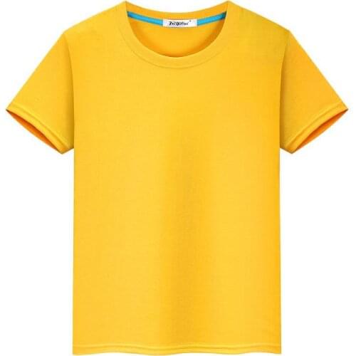 Pure cotton short sleeve T-shirt men round collar thin solid color render unlined upper garment
