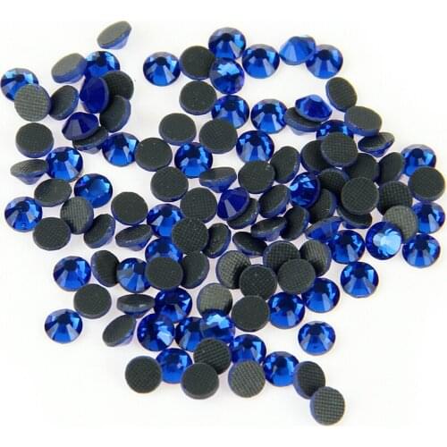 Hot SS6 1000 Gross Blue Crystal Glass DMC Machine Cut Hotfix Rhinestone Hot Fix Iron On Rhinestone Garment Sewing Stone