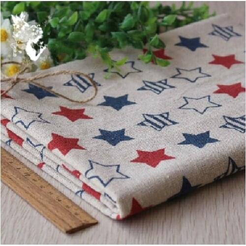 Cotton Linen fabric by meter Tablecloth handmade cotton cloth for DIY curtain cloth dust cloth color star background