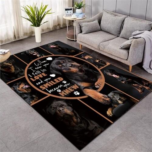 Rottweiler 3D Printed Play Mat Board Game mat map Large Carpet for Living Room Cartoon Rugs Maze