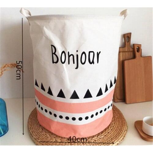 40*50cmLaundry Basket Toy Storage Bag Large Box Cotton Linen PE Waterproof washing Dirty Clothes Bra Necktie Socks Organizer Bin