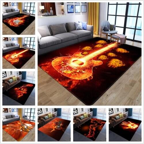 Flame Guitar Series 3D Printed Carpets for living Room Bedroom Decor Carpet Child Room Play Crawl Mats Colorful Home Area Rugs