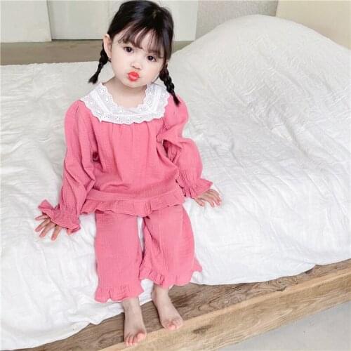 Lace Baby Boys Girls Sets Spring Autumn Undershirts Sleepwear Robe Pajama Kids Toddler Outwear Childrens Clothing