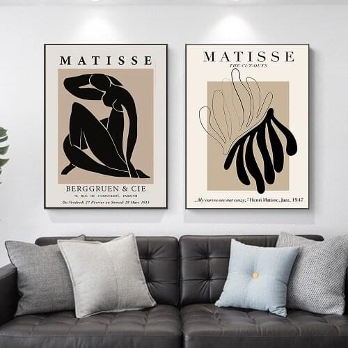Minimalist Wall Art Henri Matisse Abstract Painting Illustration Canvas Prints Vintage Poster Beige Wall Picture Nordic Decor