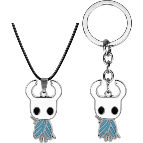 Fashion Jewelry ACT Game Hollow Knight Protagonist Necklace Zinc Alloy Keychain Pendant Charms Accessories Men Women Fans Gift