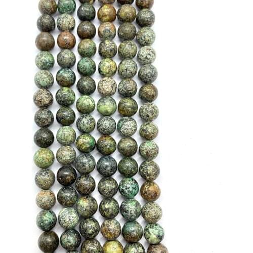 Natural Gem Africa Turquoise Round 4-12mm Loose Stone Diy Beads for Jewelry Making Spacer Beads Wholesale Jewelry Charms