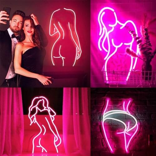 Sexy Body Neon Light Signs Custom Naked Lady Art Wall Decorations Flexible Led For Room Club Birthday Party Decorations Shop Bar