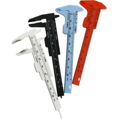 2020 NEW 1PCS 80MM Mini Plastic Vernier Caliper Gauge Sliding Measure Tool Ruler Micrometer Student Mini Ruler DIY Model Making
