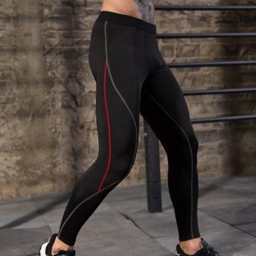 New Men Running Pants Anti-sweat Elastic Quick Drying Sports Fitness gym Training cycling Tights Trousers