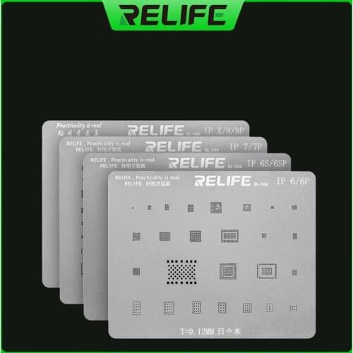 RELIFE CPU/RAM A8/A9/A10/A1/A12/A13 IC Chip BGA Reballing Stencil Plant Tin Steel Mesh For iPhone 6-8/8 plus/X/XS max 11 Pro max