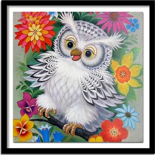 Diy Diamond Painting Cartoon Owl Baby Cross Stitch Colorful Diamond Embroidery Flowers Around Home Decor Children Gift