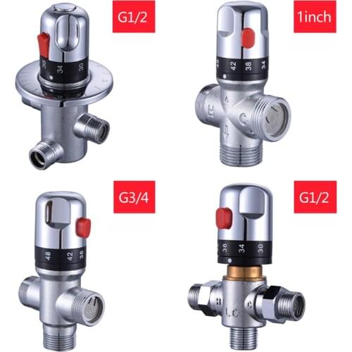 Bathroom Shower Water Thermostatic Control Valve Mixer Faucet Wall Mounted for Solar Water Heater Valve Parts Ceramic Cartridge