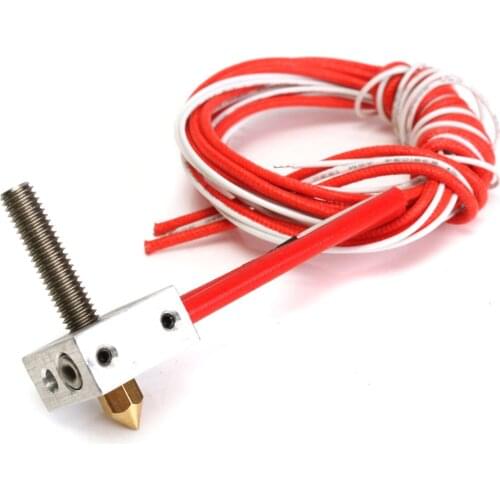 Assembled Aluminum Heating Block Extruder Hot End For 3D Printer 1.75mm MK8 0.4mm Nozzle