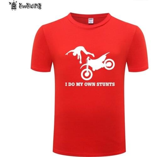 I Do My Own Stunts - Fly Off Motorbike Funny Stuntman T Shirt Men Cotton Short Sleeve Tshirt Streetwear Fitness T-Shirt for Men