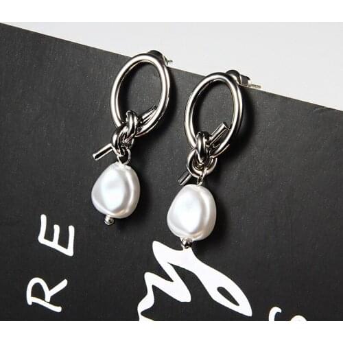 LADYCHIC Exquisite Gold Silver Color Irregular Pearl Earrings for Women Bridal Wedding Jewelry Elegant Noble Accessories LE1380