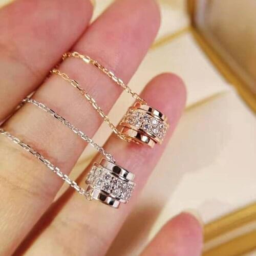 925 Sterling Silver Real 18k Rose Gold Plated Small Pretty Waist Pendant Necklace For Women Good Lucky Wedding Fine Jewelry