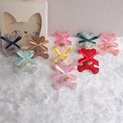 10PCS Classic Plaid Dot Bear Applique Cloth Padded Patches For Craft/Clothes/Hat/Hairpin/Wedding DIY Decoration Accessories A-02