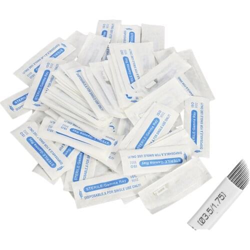 100pcs Disposable Tattoo Needles Permanent Makeup Microblading Blades 15pins
