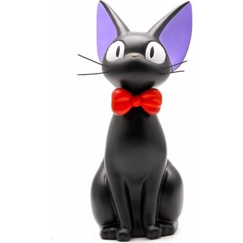 25cm Hayao Miyazaki Anime Kikis Black Cat Resin Figures Piggy Bank Toys Collection Brinquedos Toy