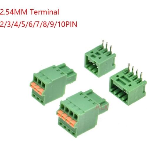 3SETS 2EDGKD 2/3/4/5/6/7/8/9 pin pluggable terminal block connector 2.54MM pitch PLUG + Straight PIN HEADER 2p 3p 4p 5p 6p