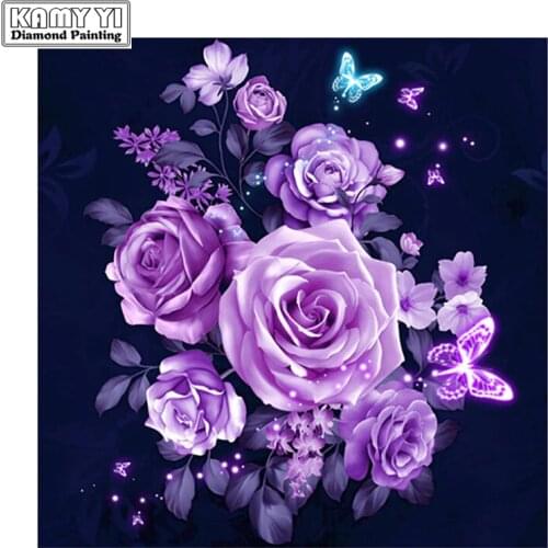 Diamond Embroidery Flowers Diamond Painting Cross Stitch Kits Rose Full Square Resin Diamond Mosaic Home Decoration