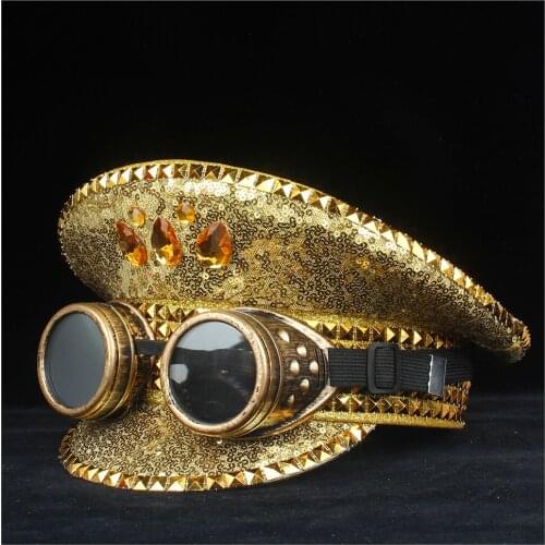 Authentic Men Women Cotton Police Hat With Metal Classes Performance Military Hat Captain Hat 3 Size