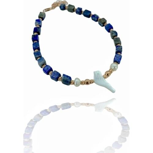 Lapis Lazuli Has Sterling 925 Silver Bracelet