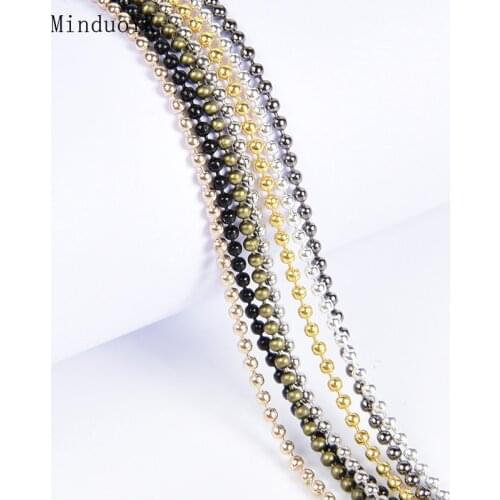 5 Meter Metal Ball Beads Necklace Bracelet DIY Chains Findings 1.2 1.5 2.0mm Bead Chains For Jewelry Making Supplies