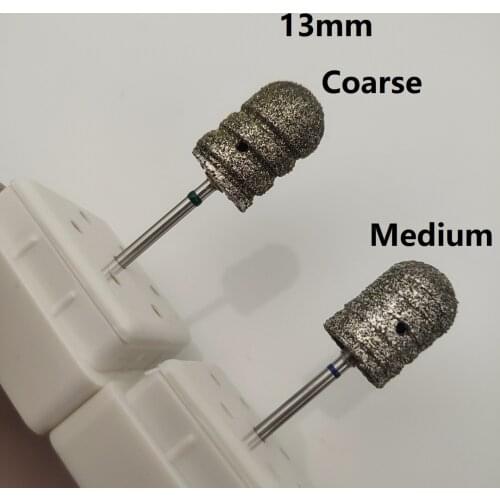 13mm Nail Legs Drill Bit Diamond pedicure polishing Cap Foot Callus Cuticle Cutters Burr Bits Manicure Accessories Milling