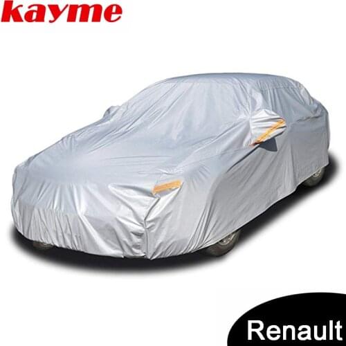 Kayme aluminium Waterproof car covers super sun protection dust Rain car cover full universal auto suv protective for Renault