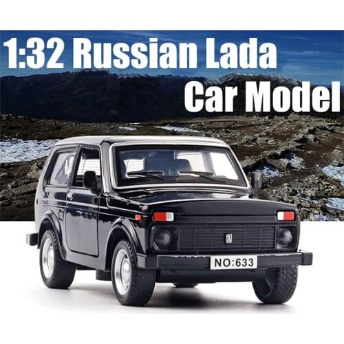 High Simulation 1:32 Russian Lada Alloy Car Model With Sound Light Pull Back Die Cast Vehicle For Kids Toys Gift Collction