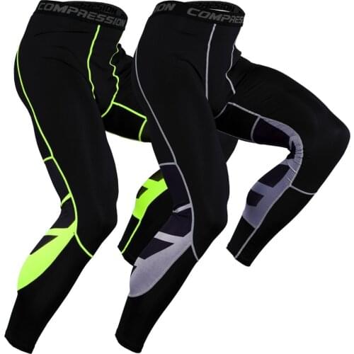 2019 Mens Compression Leggings Fitness Sweatpants Gyms Quick Dry Skinny Trousers Bodybuilding Workout Tight Joggers Pants Men