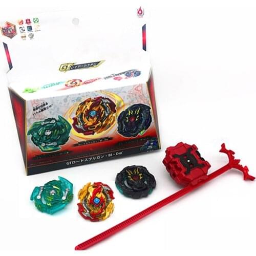 GT Series Beybleyd Burst Metal Fusion 3 in 1 Set Alloy Gyro with Two-way Pull Wire/Ruler Launcher Transmitter Assemble Toys