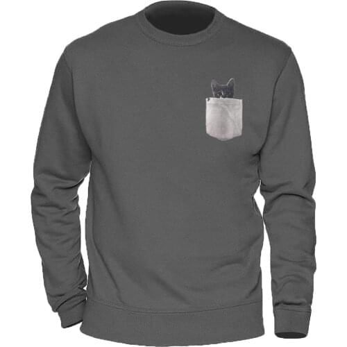 2020 new European style Mens fashion Sweatshirt Pocket cat Top pullovers casual Long sleeve Tops men autumn cotton man Clothing