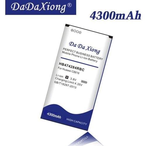 Original Da Da Xiong 4300mAh HB474284RBC Battery for Huawei C8816 C8816D C8817L G615 G620 Cell Phone Battery
