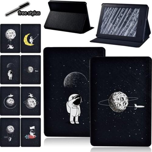Tablet Case for Amazon Kindle 8/Kindle 10th Gen Paperwhite 4/1/2/3 Stronaut Black Series Cover Case + Free Stylus