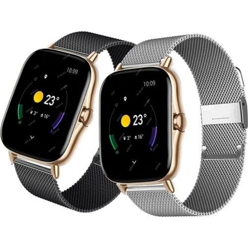 20mm Mesh Milanese Bands For Xiaomi Huami Amazfit Bip U S Lite Pop Metal Bracelet Strap For GTS 1 2 2e 2 mini GTR 42mm Pop Watch
