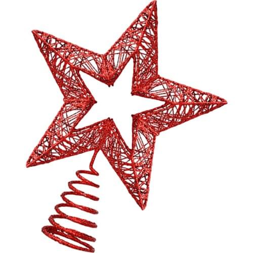 Christmas Glitter Christmas Tree Top Star Christmas Decoration For Home Exquisite Iron Art Ornament Party New Year Decor Admired