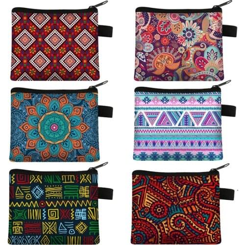 Colorful Flower Printing Wallet Bag Young Boys And Girls Coin For Shopping Ladies Pouch Lipstick Bags Gift