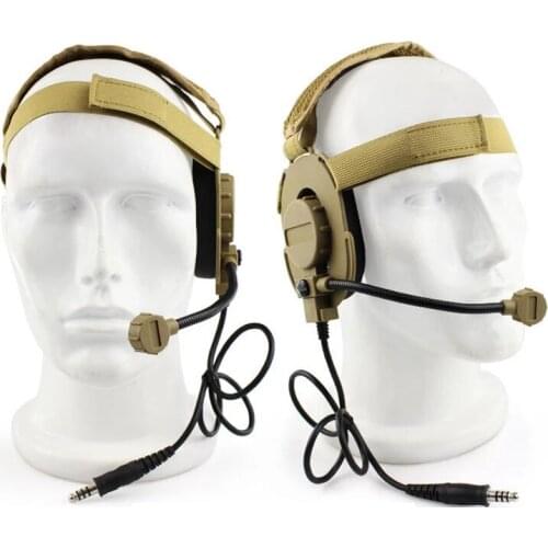 Wearing Military Headset Use with PTT Tactical Headphones Anti Noise Airsoft Combat Headphones Outdoor Hunting Headset
