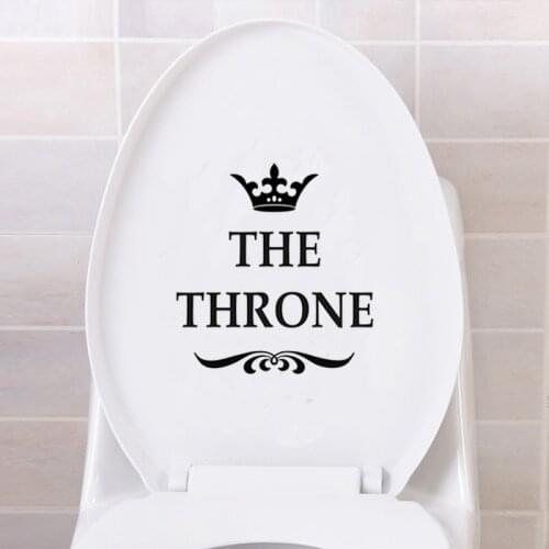 Creative Vinyl THE THRONE Funny Interesting Toilet Wall Sticker Bathroom for Home Decor Decal Poster Background Stickers