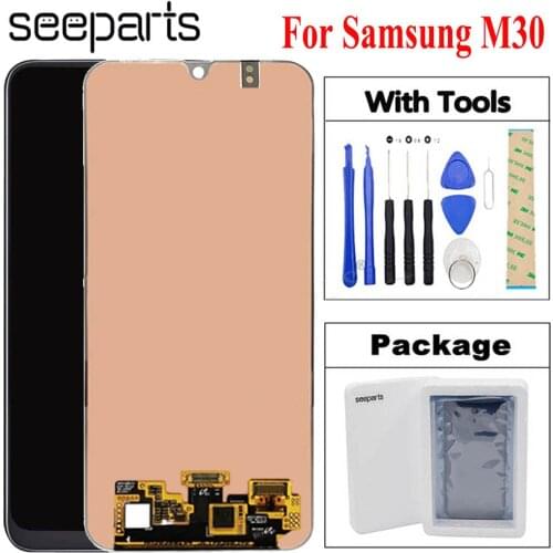 Super amoled For Samsung Galaxy M30 2019 M305F LCD Display Touch Screen Digitizer Assembly Replacement For Samsung M30 lcd